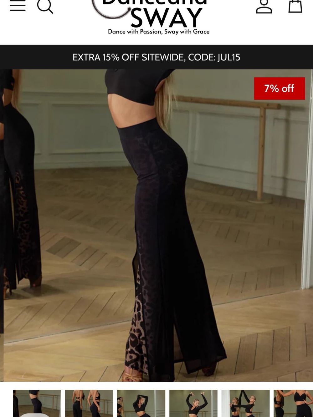 NWT High waisted Latin dance practice snd performance mesh  Wide-Leg Pants - Picture 2 of 12